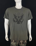 OAKLEY Molon Labe Front Eagle Graphic Gray-Green T Shirt, Men's Size XL