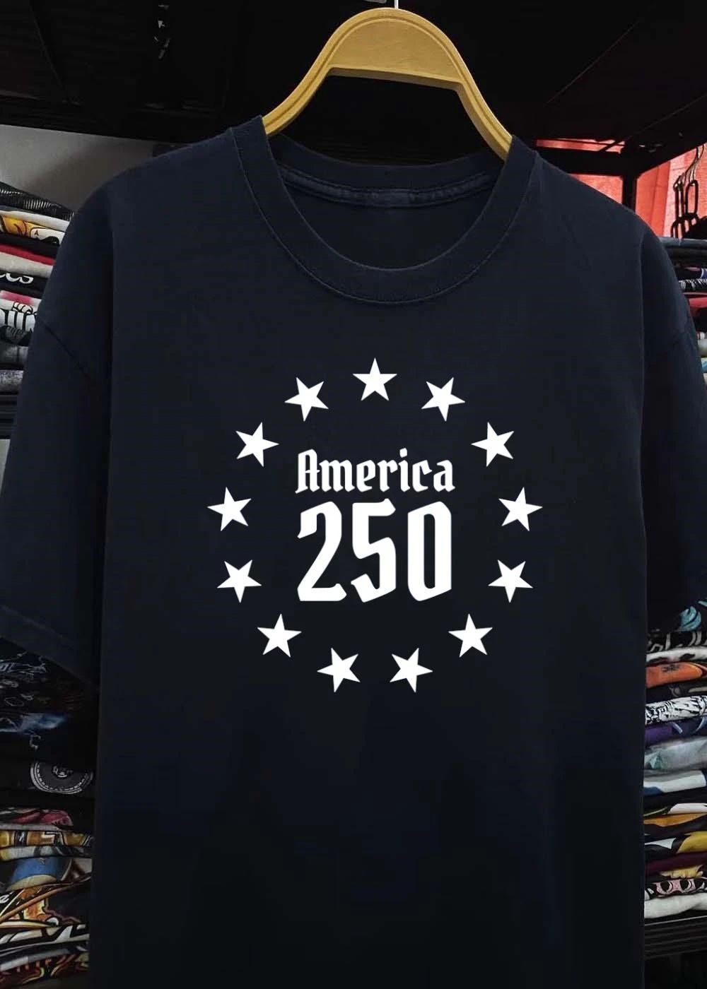 America 250 Stars Ring Graphic Minimalist T-Shirt