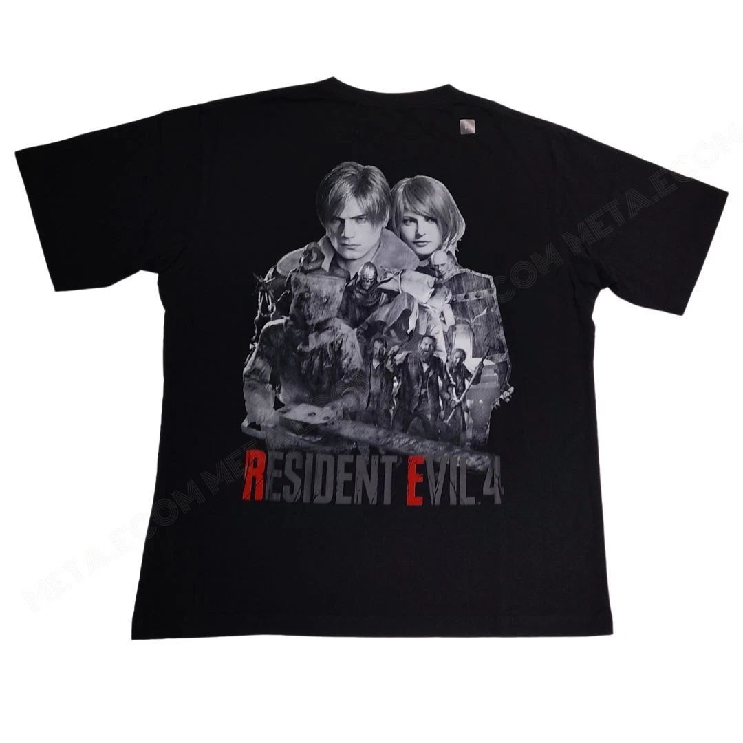 Hot Capcom x Uniqlo Black T-shirt Size L Resident Evil Graphic Tee Game Characte