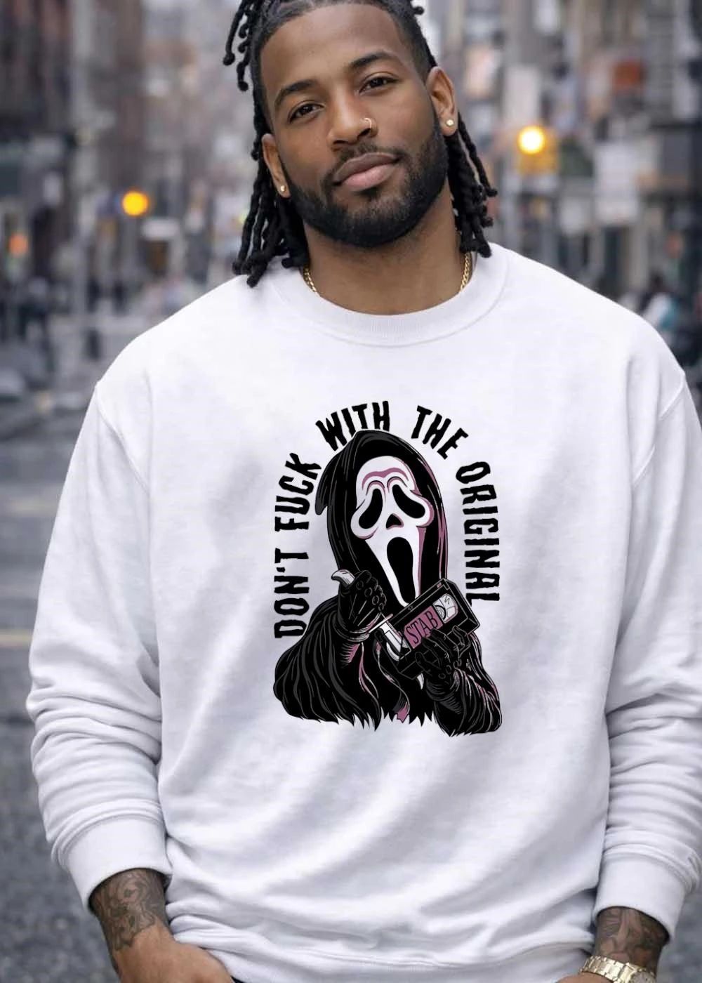 Dont Fuck With The Original Stab Ghostface Holding Knife Vhs Tape shirt