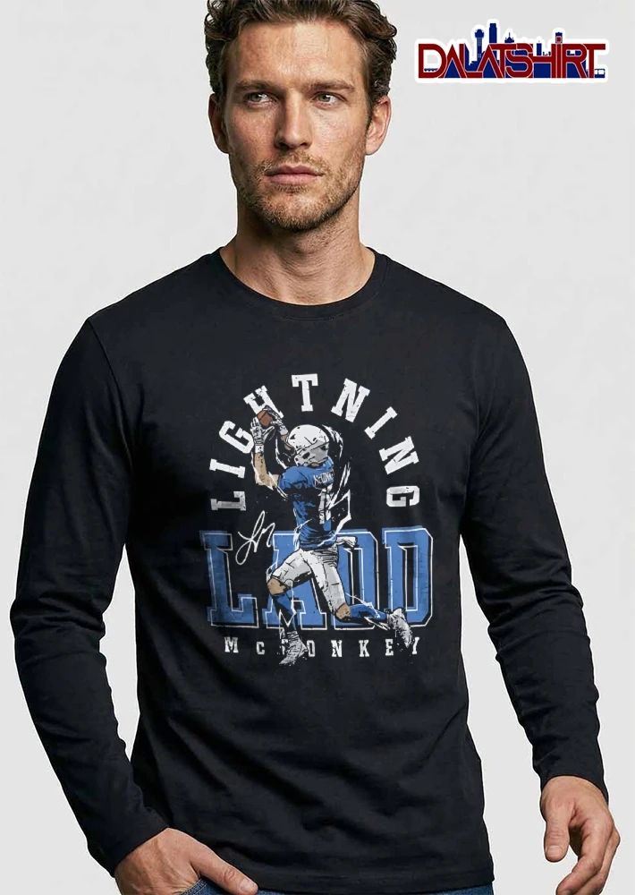 Lightning Ladd Mcconkey Football Player Catching Ball Distressed shirt