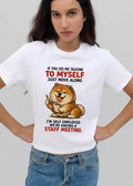 If You See Me Talking To Myself Just Move Along Im Self Employed Were Having A Staff Meeting Cartoon Dog shirt
