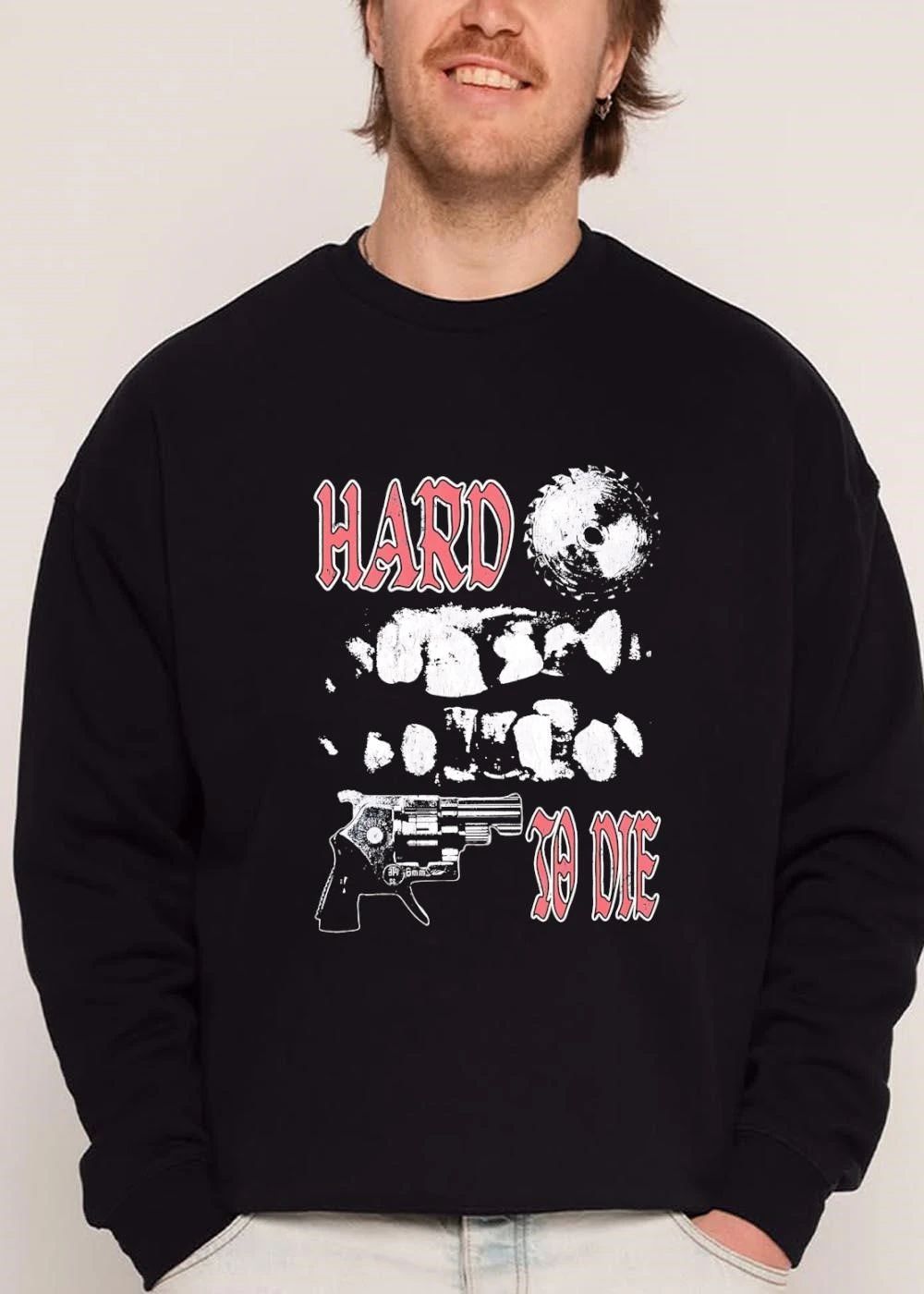 Hard To Die Saw Blade Revolver Handgun Distressed Grunge shirt