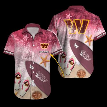 Personalized Washington Commanders Beach Vibes Hawaiian Shirt