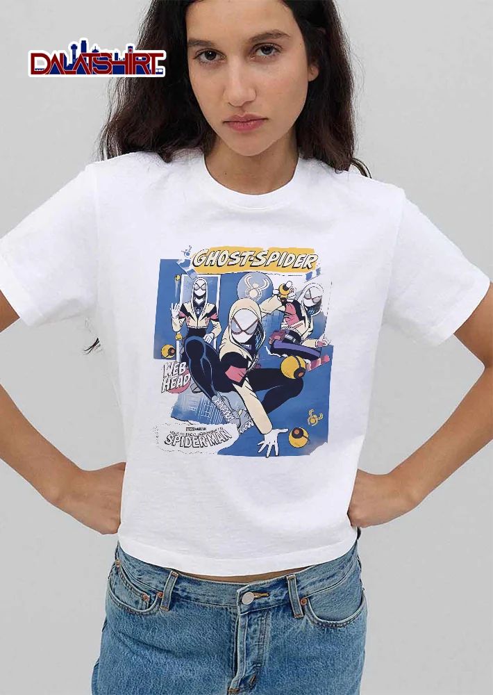 Ghost Spider Web Head Your Friendly Neighborhood Man Cartoon Superhero Action Collage shirt