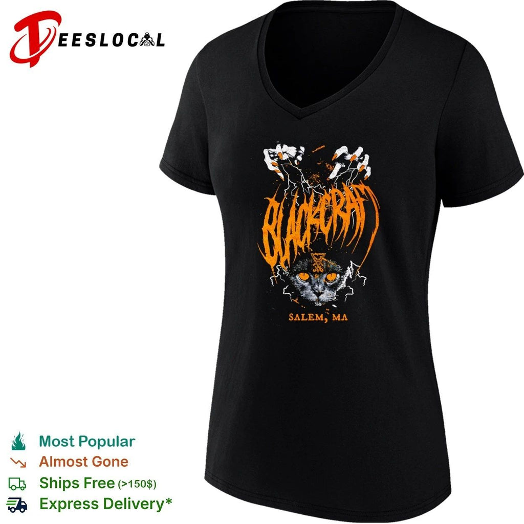 Blackcraft Salem MA Cat Gothic Apparel T-shirt