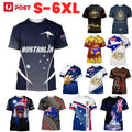 Australia Day T-Shirt Australian Flag Aussie Souvenir Short Sleeve Tee Mens Tops