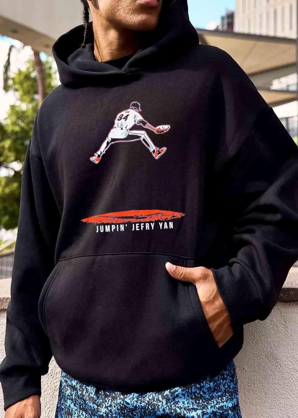 Jumpin Jefry Yan 84 Baseball Player Leaping High Above Pitchers Mound shirt