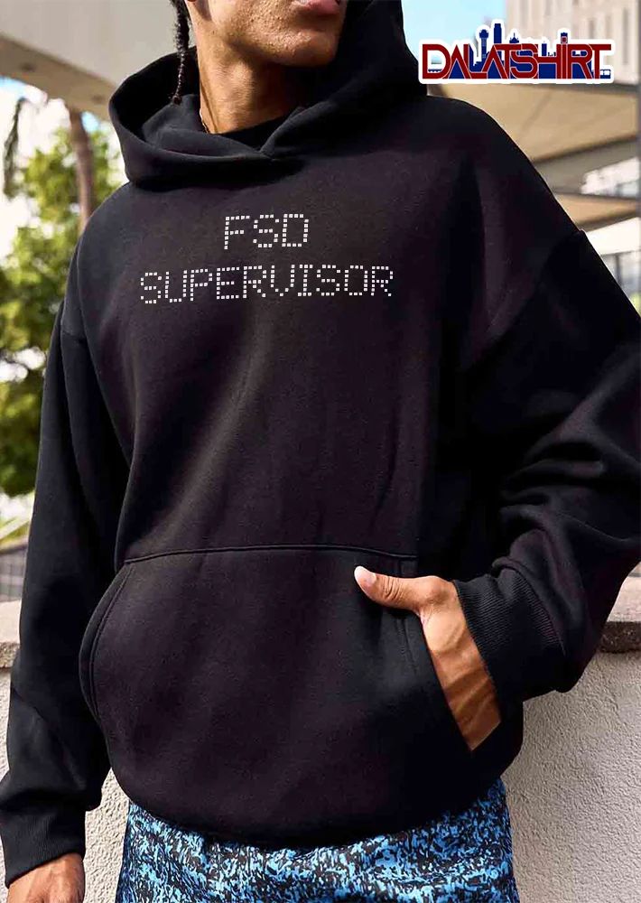 Fsd Supervisor White Digital Dot Matrix Pixel Grid Display Font shirt