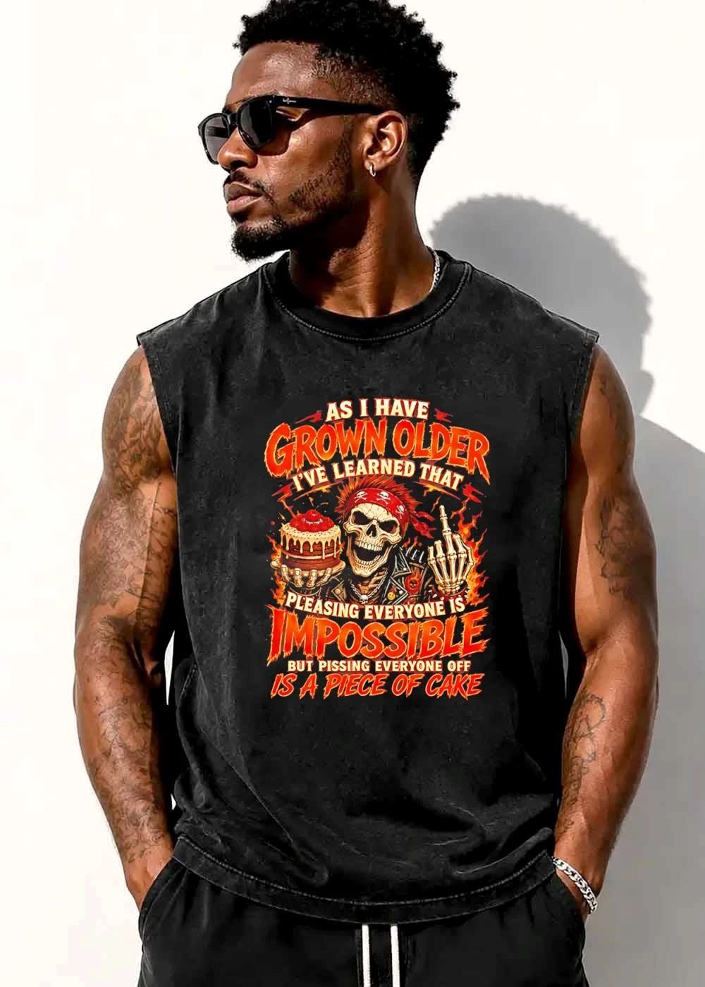 Pleasing Everyone Is Impossible But Pissing Off A Piece Of Cake Biker Skeleton Holding Flames shirt