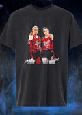 Indiana Fever WNBA Lexie Hull Caitlin Clark Two Basketball Players Pointing Red Jersey Photo shirt