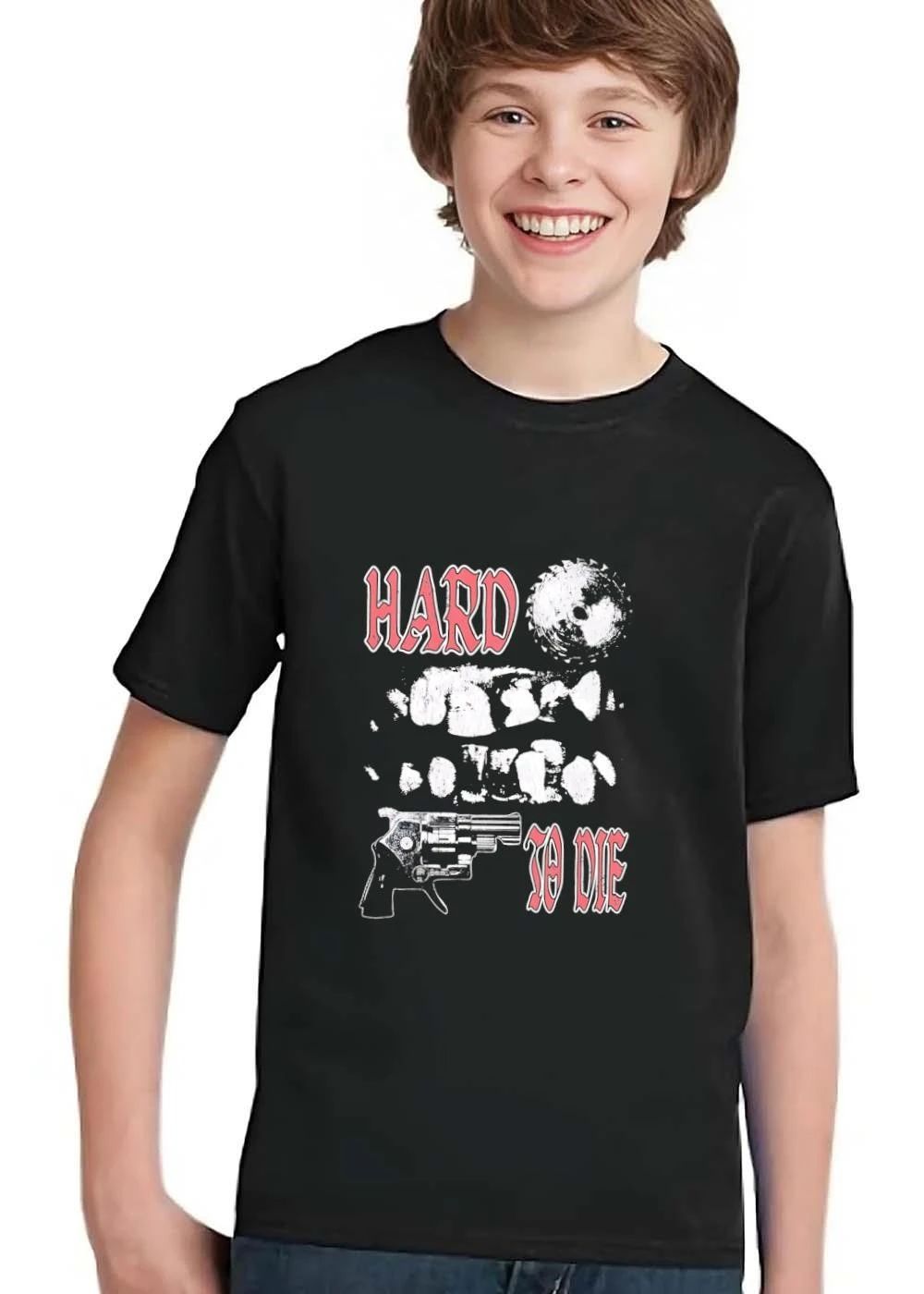 Hard To Die Saw Blade Revolver Handgun Distressed Grunge shirt