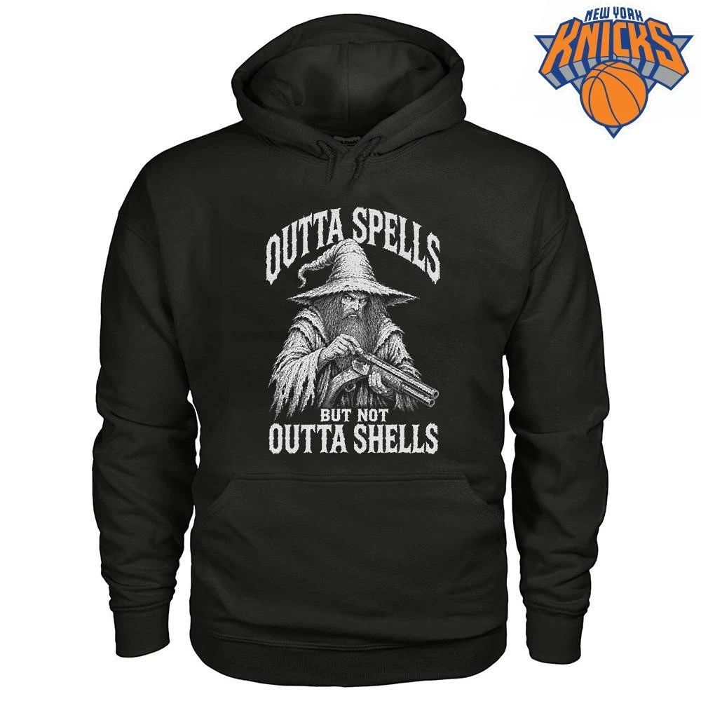 Outta Spells But Not Outta Shells Badass Wizard Shotgun Meme Shirt