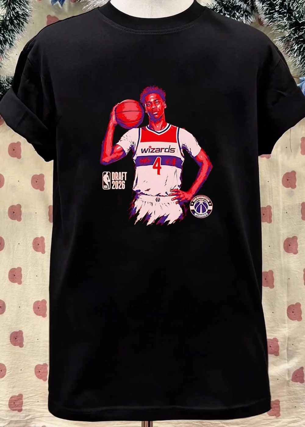 Washington Wizards 2026 NBA Draft Player Hoop Portrait Jersey T-Shirt