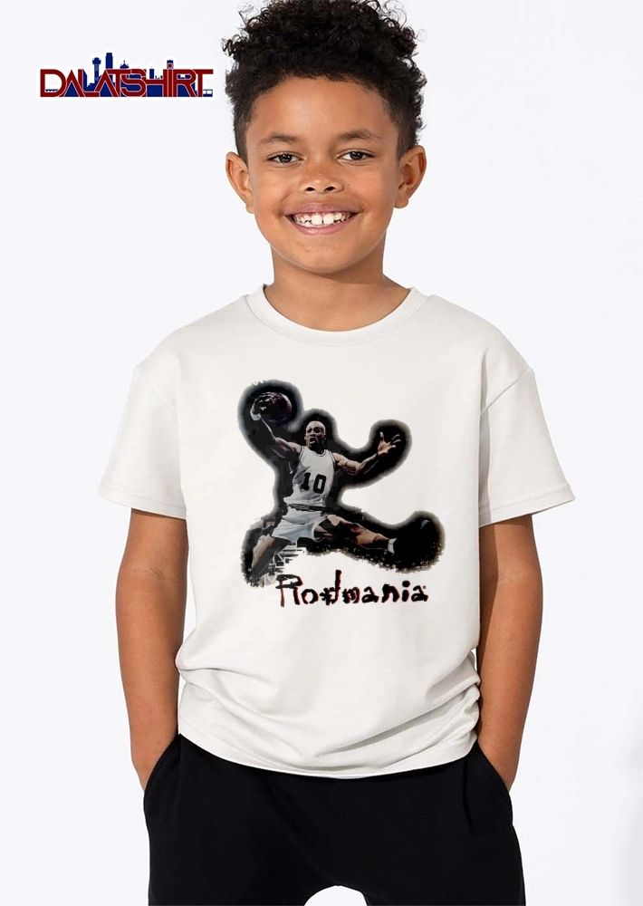 Rodmania Basketball Player Number 10 Diving Midair Ball Cutout shirt