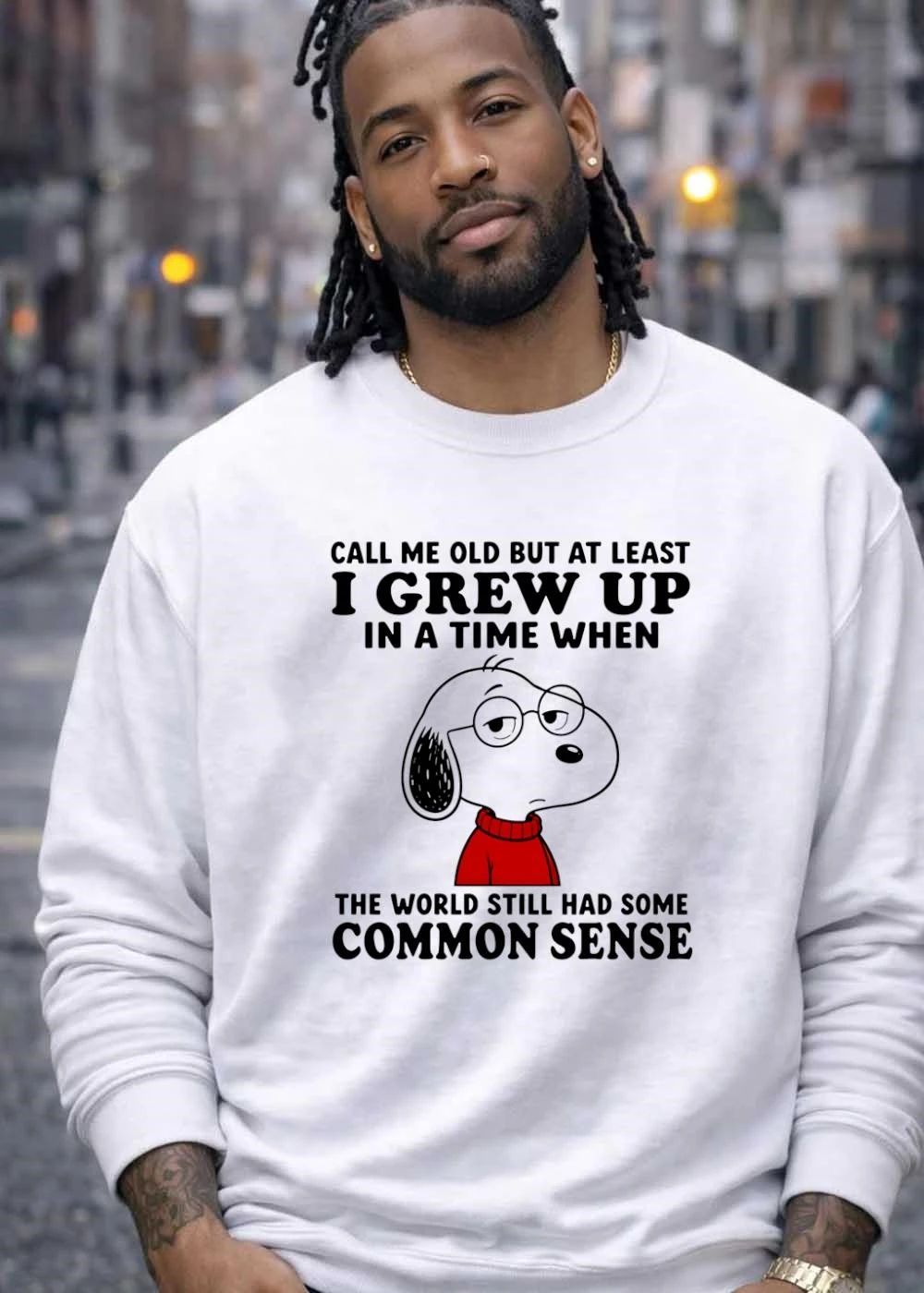 Call Me Old But At Least I Grew Up In A Time When The World Still Had Some Common Sense Cartoon Dog Glasses shirt