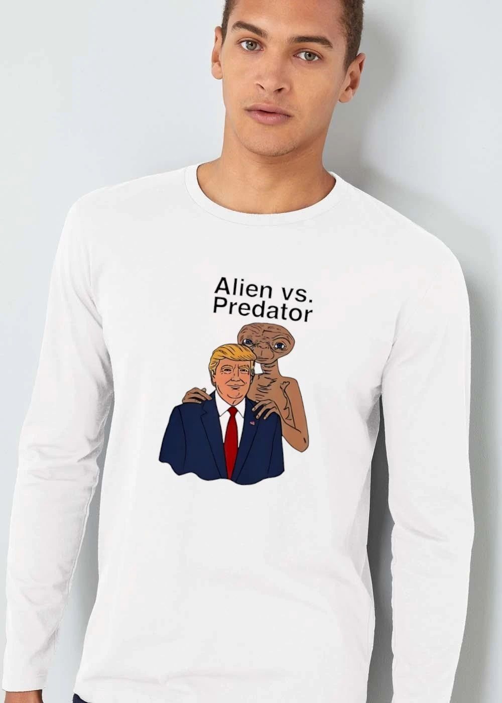 Alien Vs Predator Et Hands On Donald Trump Caricature Cartoon shirt