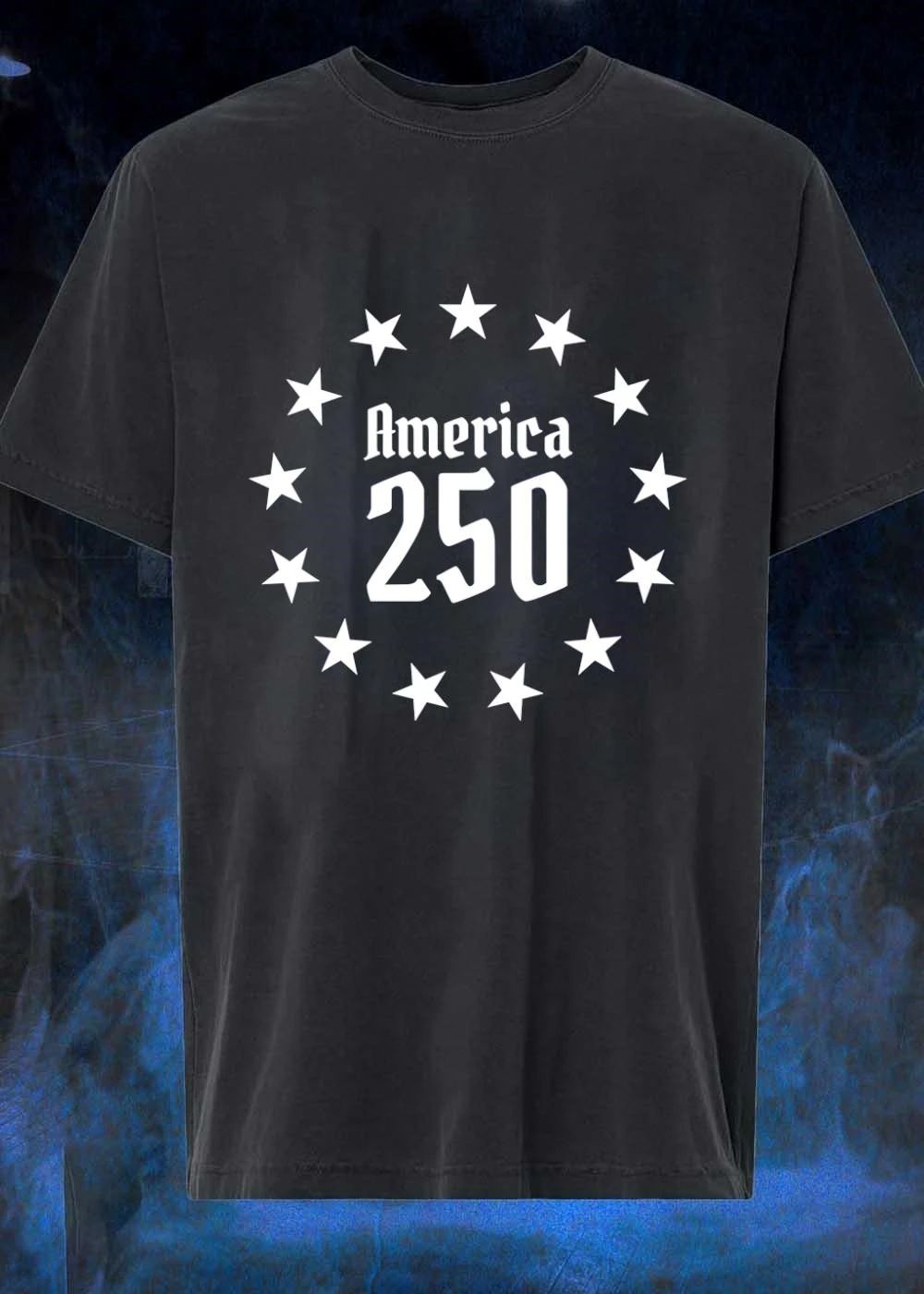 America 250 Stars Ring Graphic Minimalist T-Shirt
