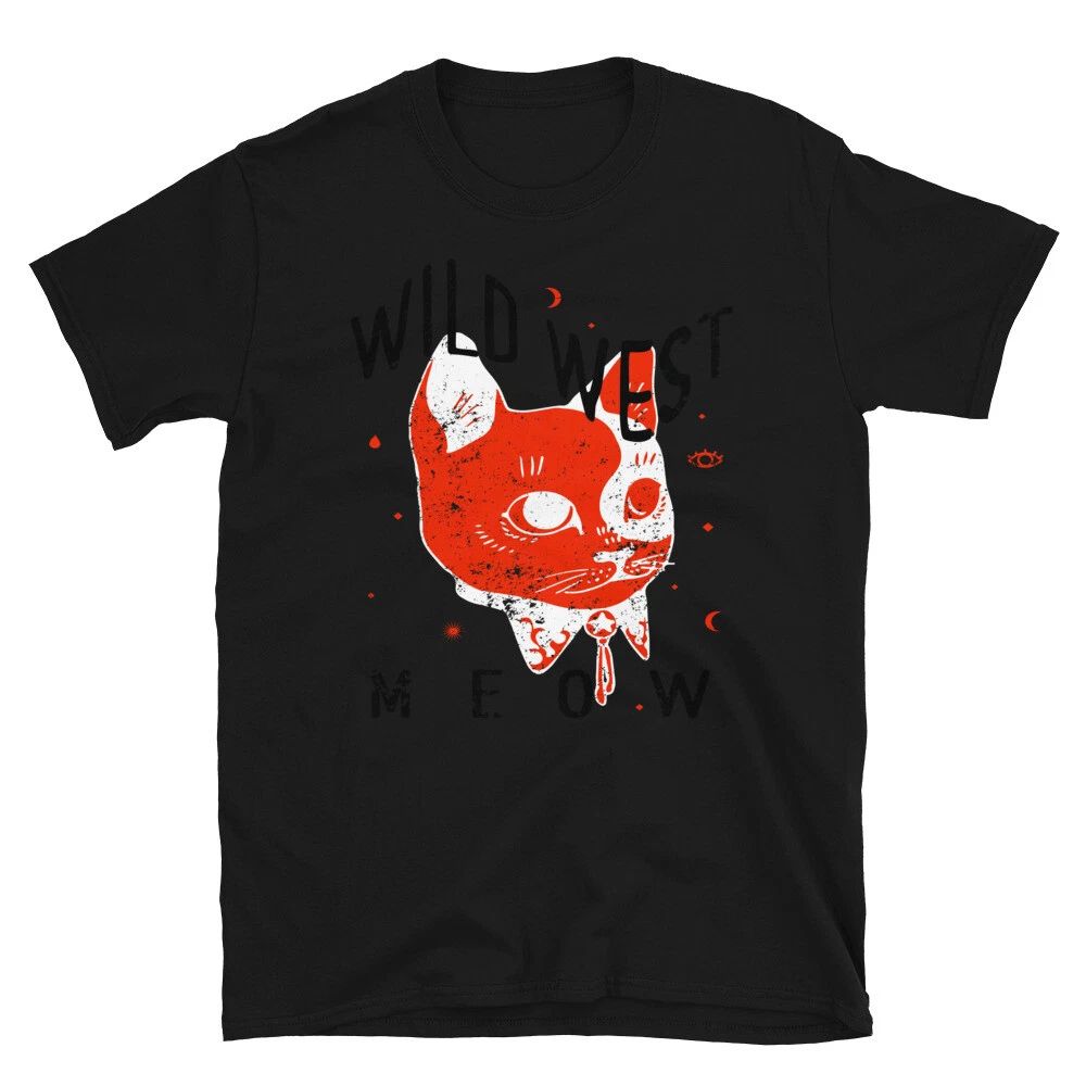 Cat Wild West Red Cat Classic Trendy Design Casual T-Shirt