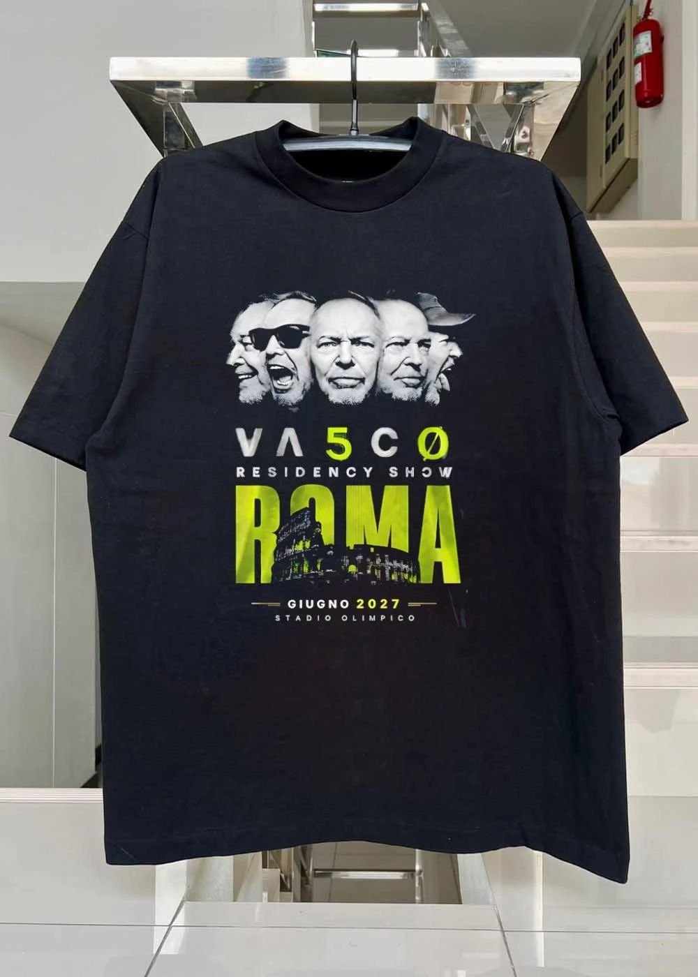 Vasco Residency Show Roma Giugno 2027 Stadio Olimpico Multiple Artist Faces Colosseum Poster shirt