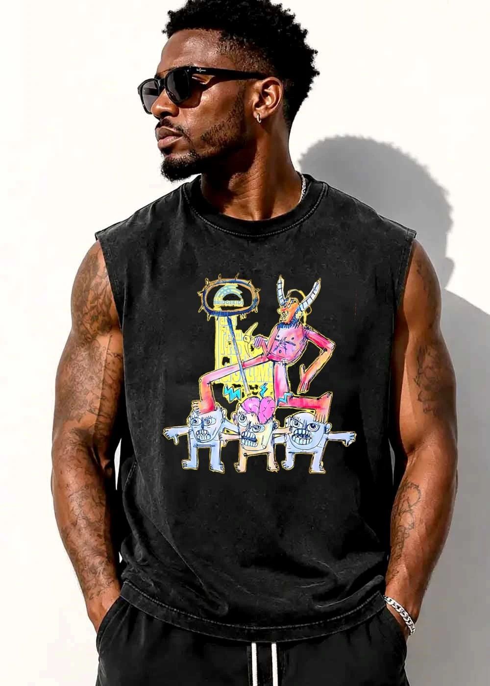 Bridgekids Tales From The Club Godmind Cartoon Horned Demon Monsters Exposed Brain shirt