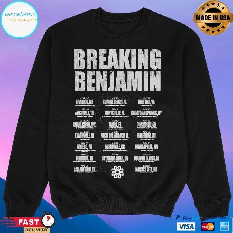 Breaking Benjamin Bold Tour Date T-shirts