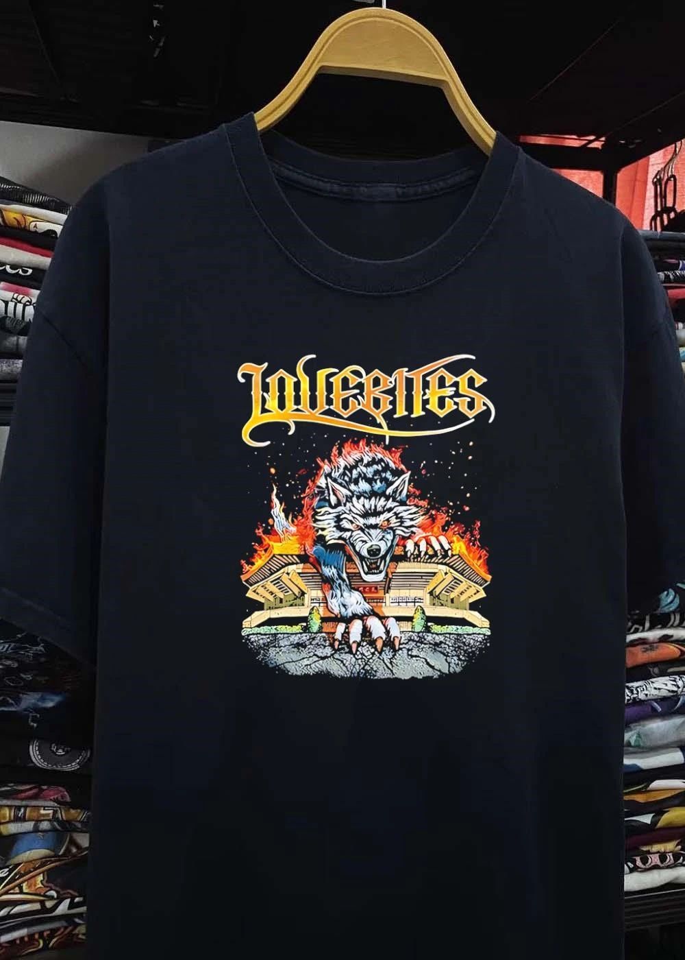 Wolf Attacking Budokan Lovebites Metal Band T-Shirt