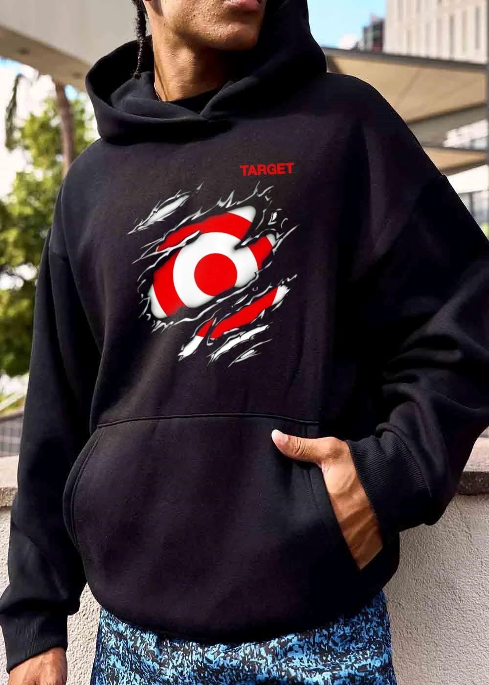 Target Red White Bullseye Logo Ripped Torn Black Claw Marks shirt