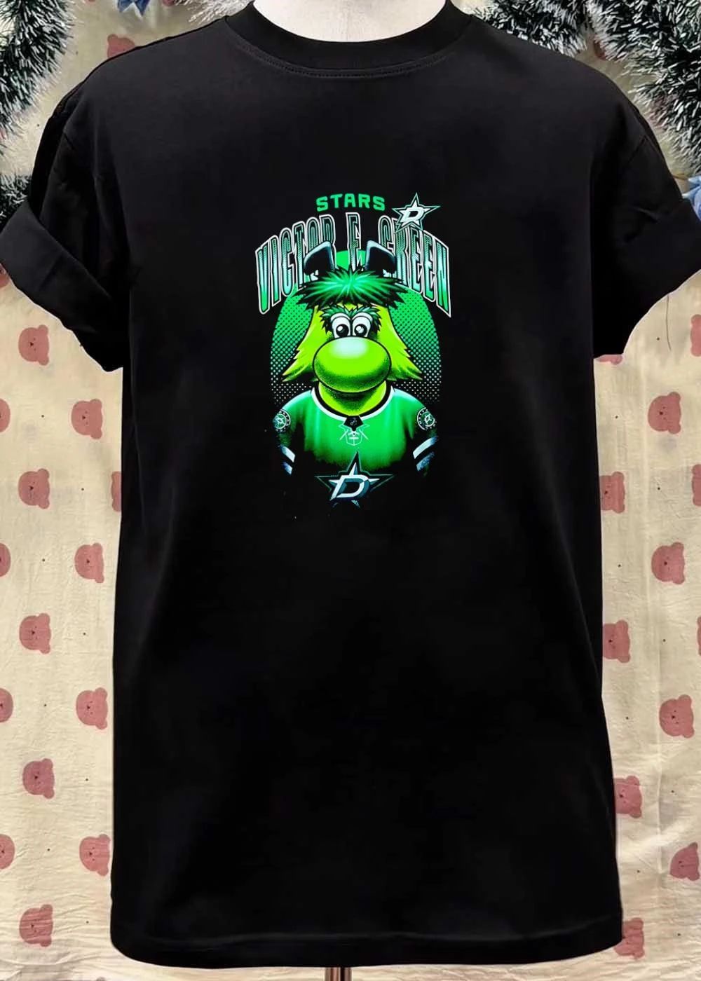 Victor Green Stars Mascot Portrait Victor E Green Dallas Stars T-Shirt