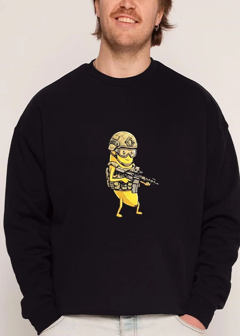Cartoon Tactical Soldier Banana Helmet Goggles Camo Rifle shirt
