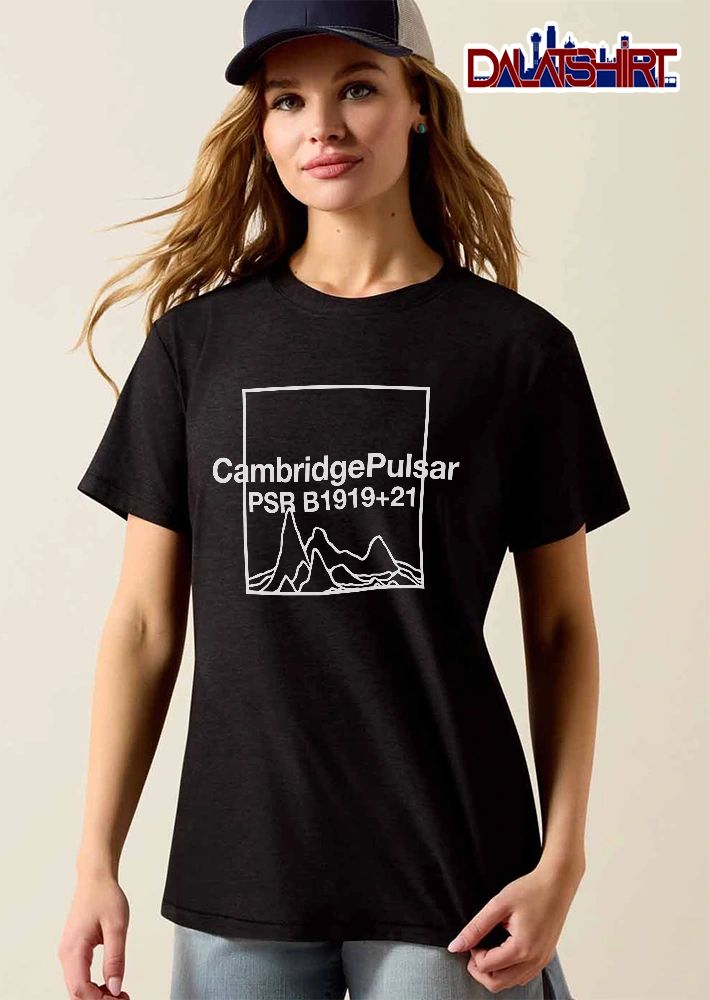 Cambridge Pulsar Psr B1919 21 White Frame Stacked Wave Signal Line Art shirt