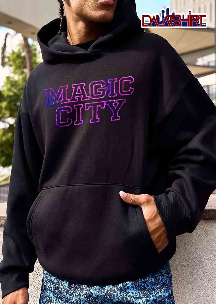 Magic City Neon Purple Pink Collegiate Varsity Block Typography shirt