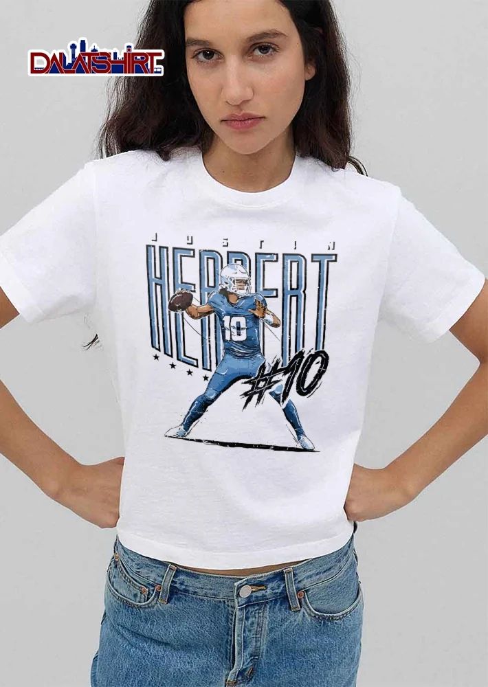 Justin Herbert 10 Quarterback Passing Football Stars Distressed Sketch shirt