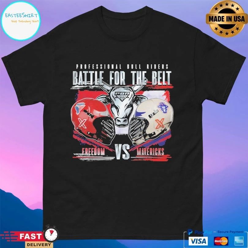 Professional Bull Riders Battle For The Belt Rivalry Freedom Vs Mavericks T-shirts