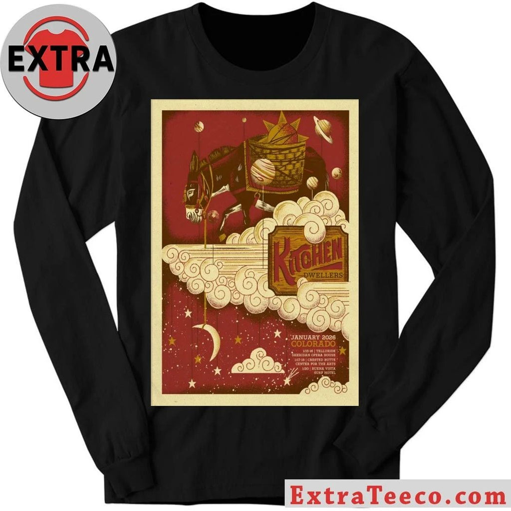 Kitchen Dwellers January 2026 Colorado Shows Poster Shirt