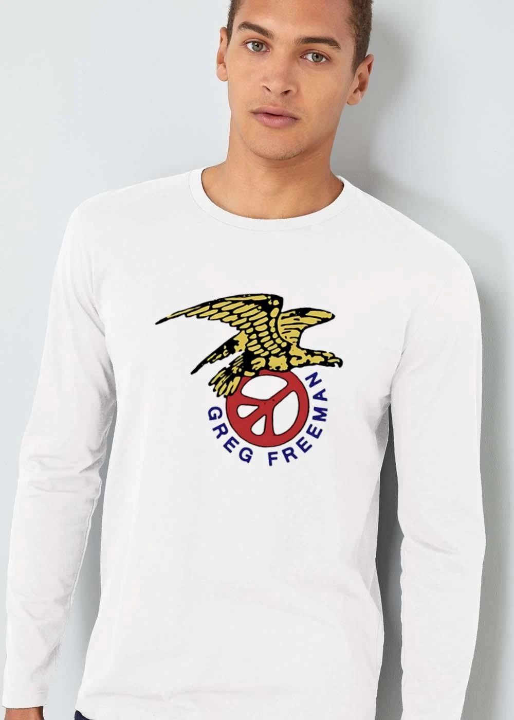 Greg Freeman Yellow Eagle Clutching Crimson Peace Symbol shirt