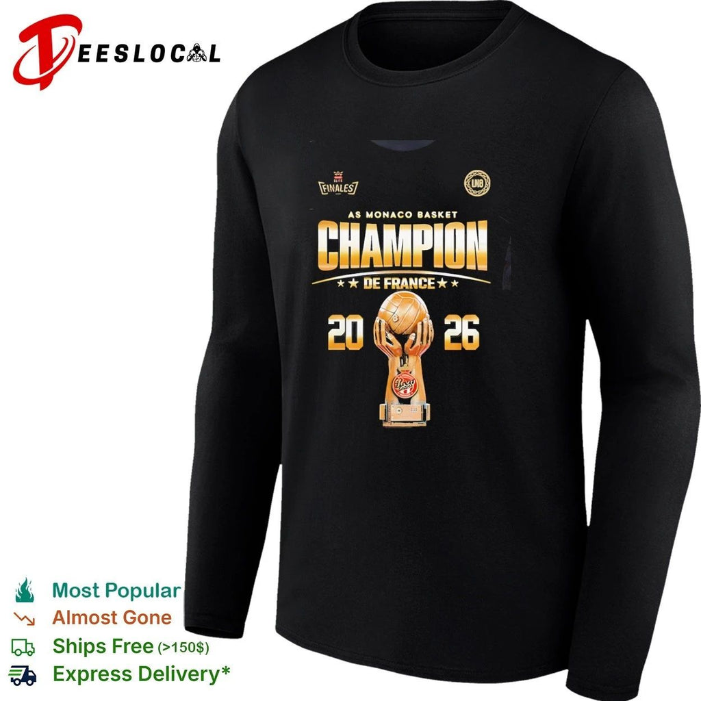 AS Monaco Basket Champion de France 2026 AS Monaco Basket French League Champions T-shirt