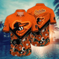 Baltimore Orioles Neon Bloom Hawaiian Shirt