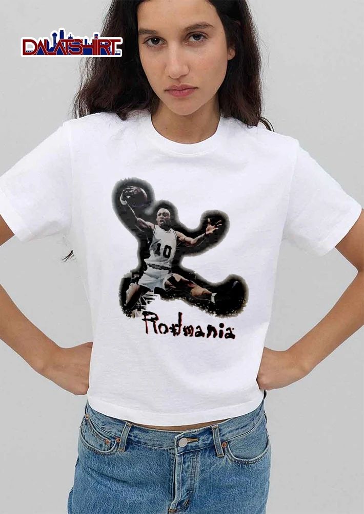 Rodmania Basketball Player Number 10 Diving Midair Ball Cutout shirt