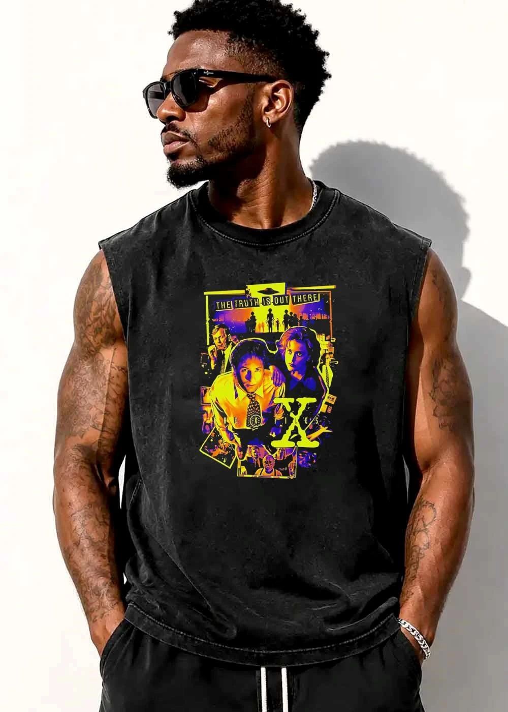 The X Files Truth Is Out There Mulder Scully Ufo Alien Neon Collage shirt