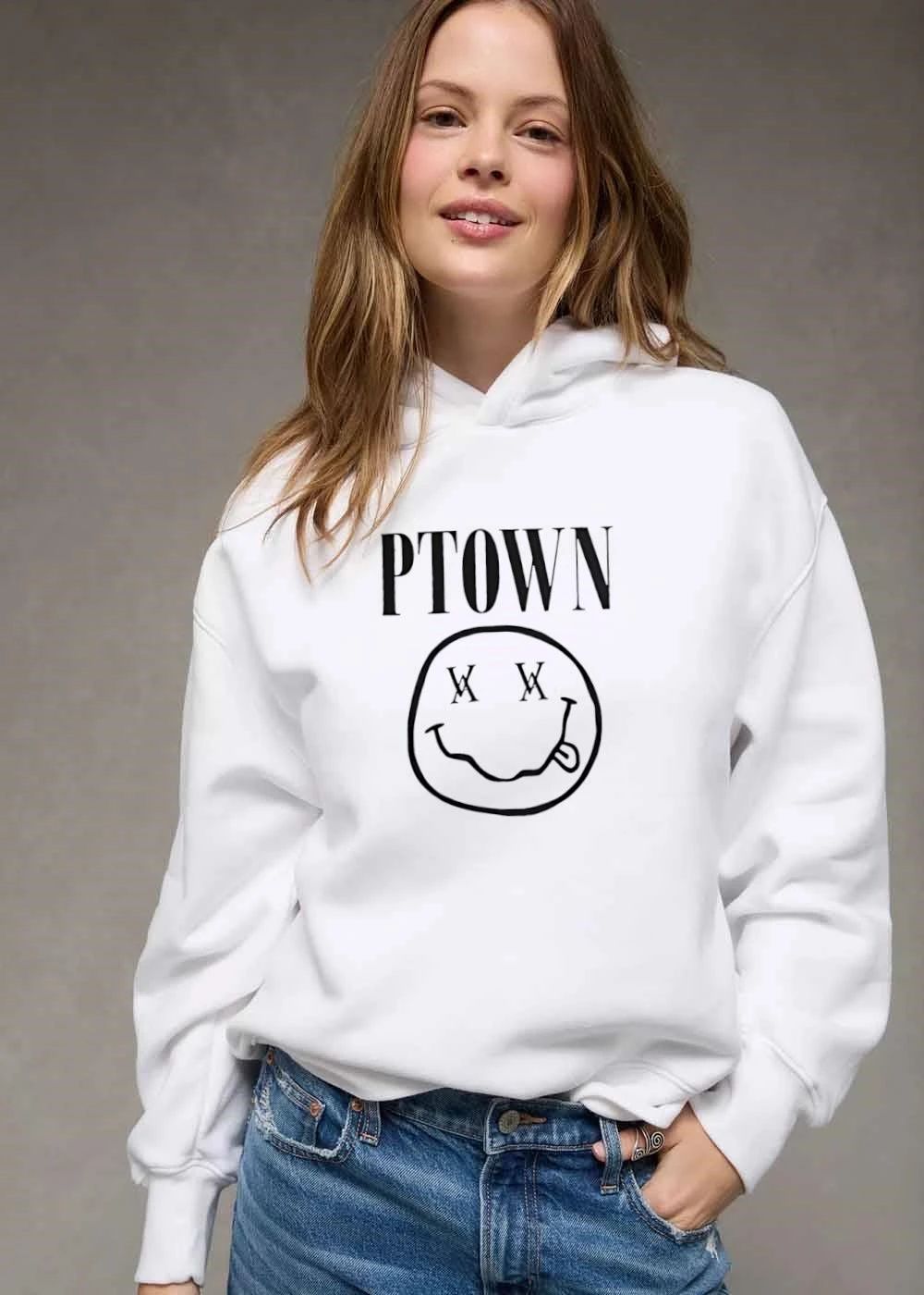 Ptown Bootleg Illustration Smiley Face Protruding Tongue shirt