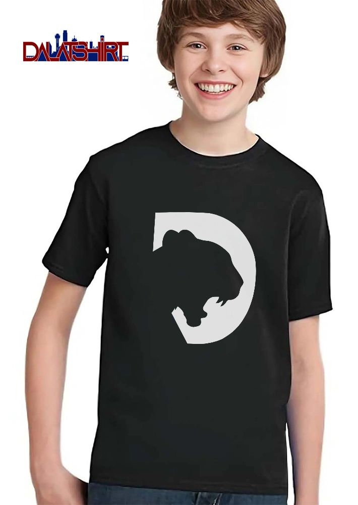 Letter D Capital Monogram Roaring Panther Head Silhouette shirt