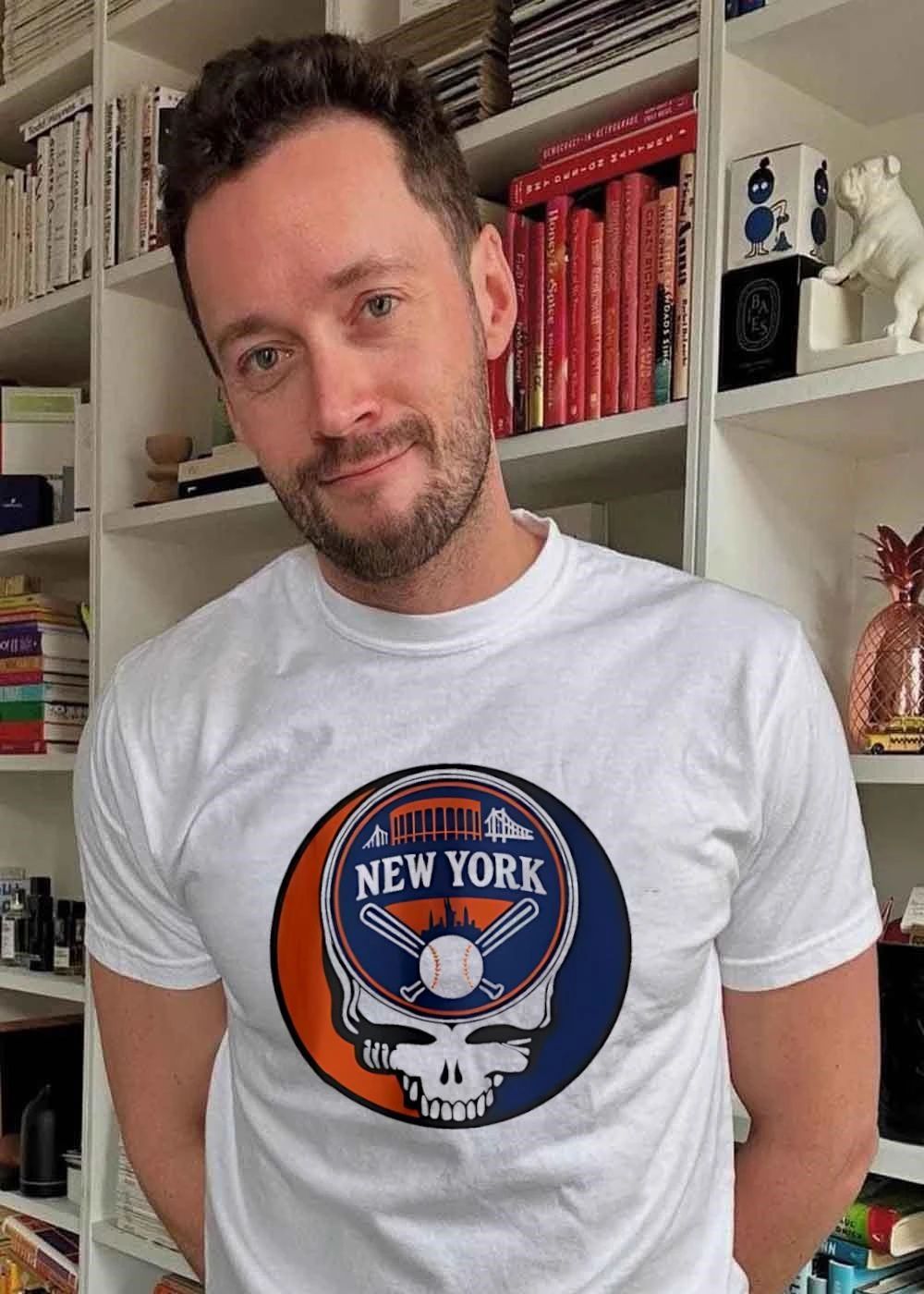 New York Mets Grateful Dead Skull Baseball Fan T-Shirt