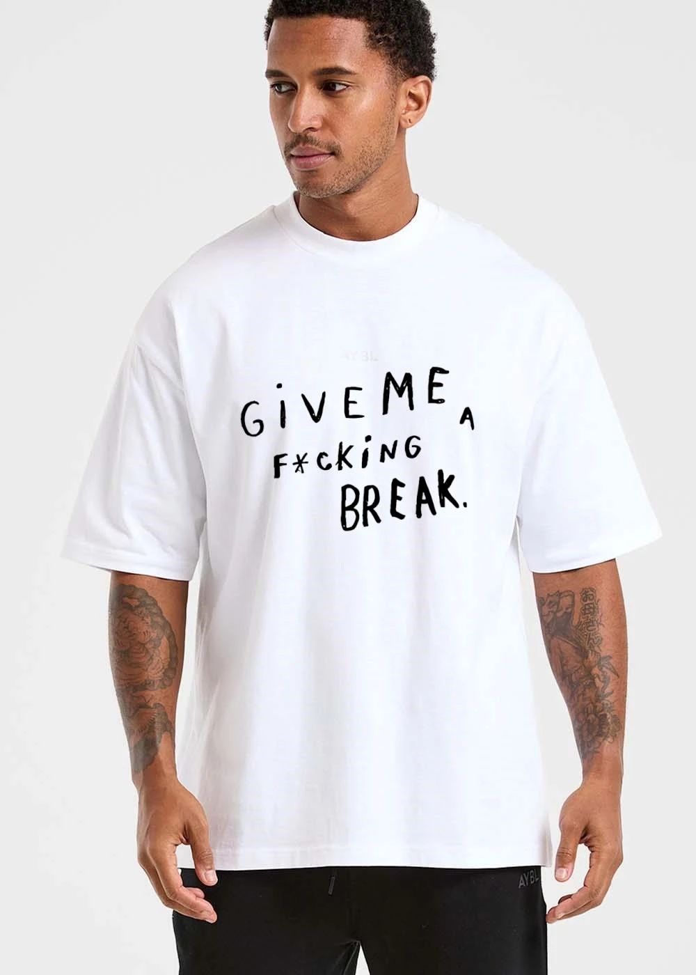 Give Me A Fcking Break Handwritten Black Lettering Typography shirt