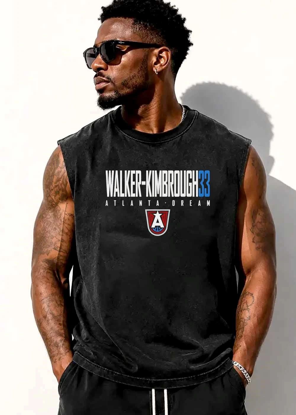 Atlanta Dream WNBA Walker Kimbrough 33 Shield Logo Condensed Typography shirt