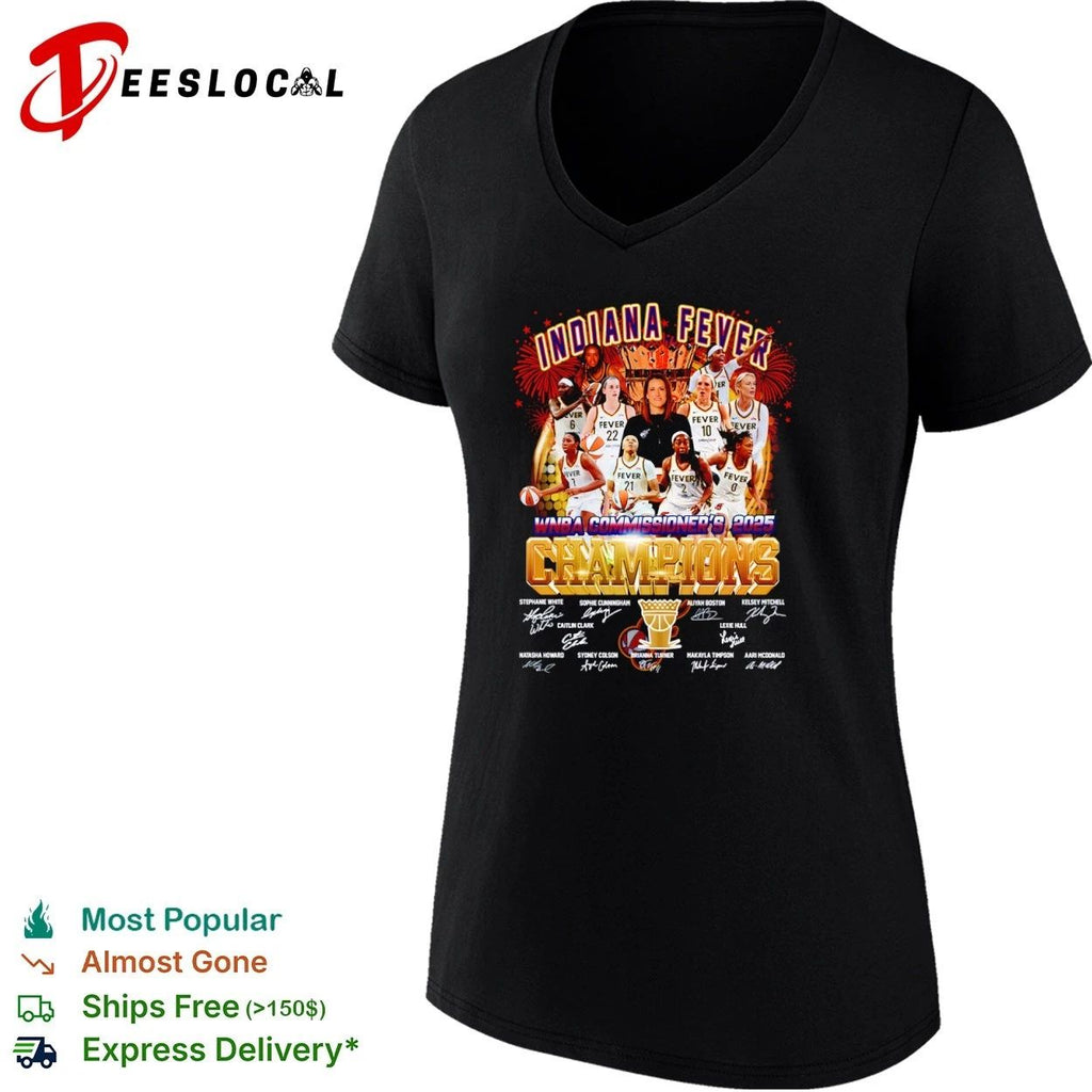 Indiana Fever WNBA Commissioner’s 2025 Champions T-shirt