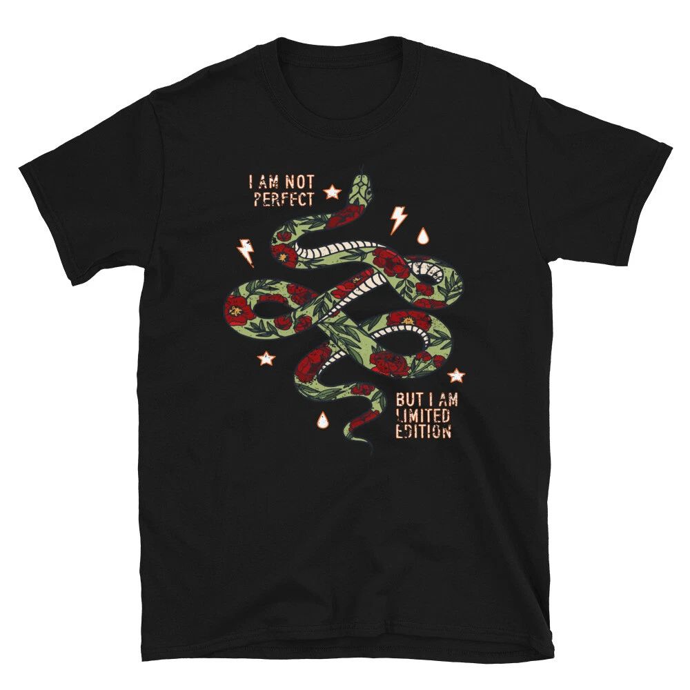 Snake Limited Edition Flower Design Classic Trendy Design Casual T-Shirt