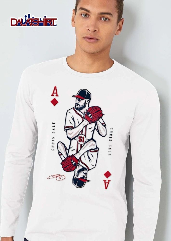 Chris Sale Playing Card Ace Of Diamonds Baseball Pitcher Line Art shirt