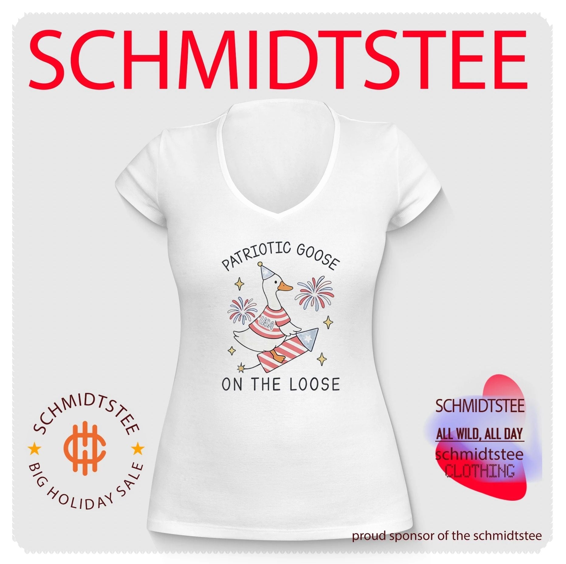 Patriotic Goose on the Loose Fourth of July shirt