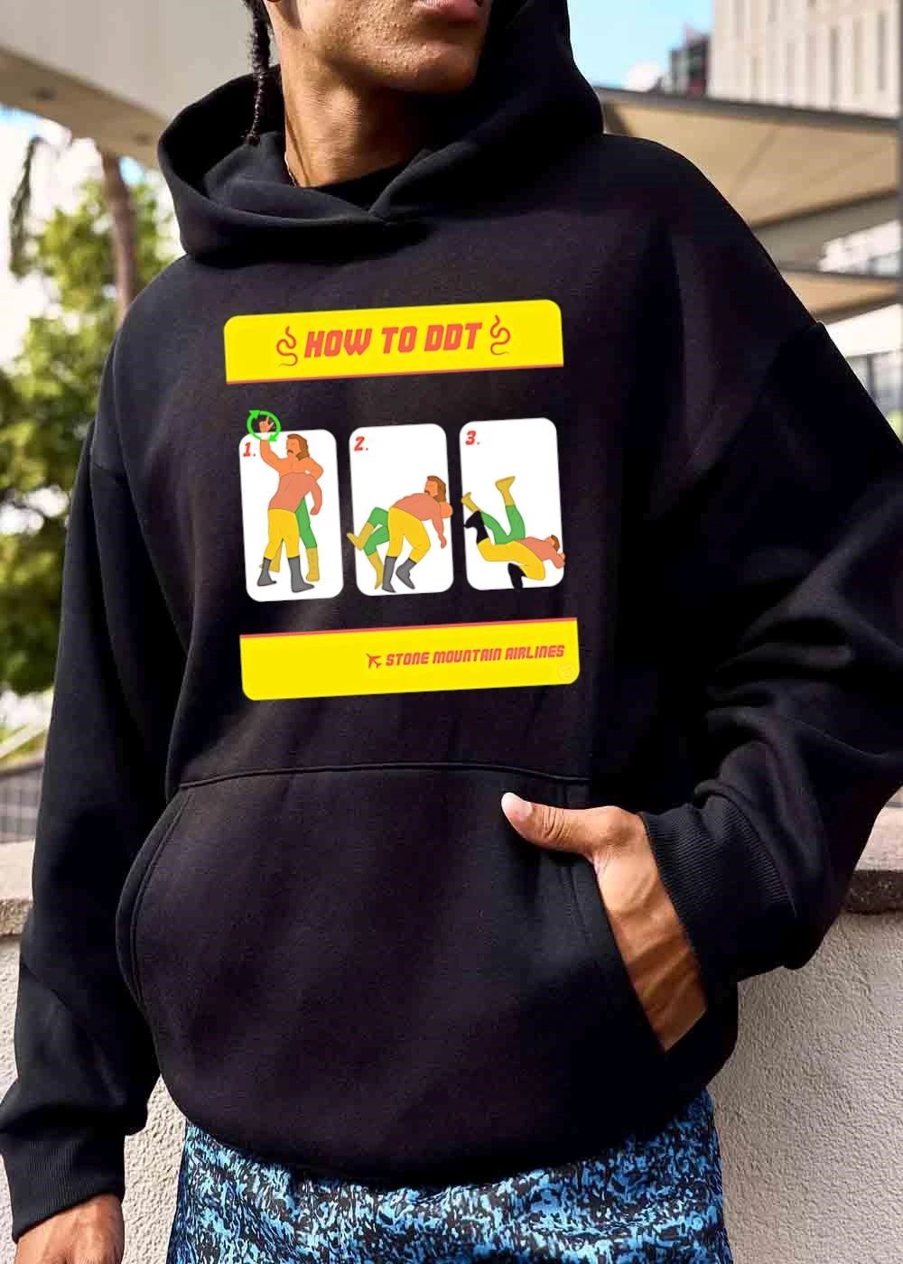 How To Ddt Stone Mountain Airlines Cartoon Wrestler Performing Move Sequence shirt